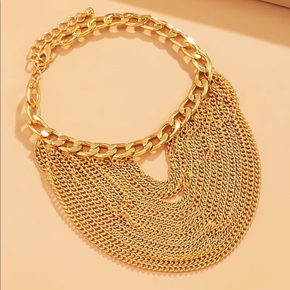 Gold Chain Dangle Heel Anklets - Picture 2 of 6